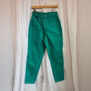 Vintage Gitano mom cut jeans in a vibrant Teal